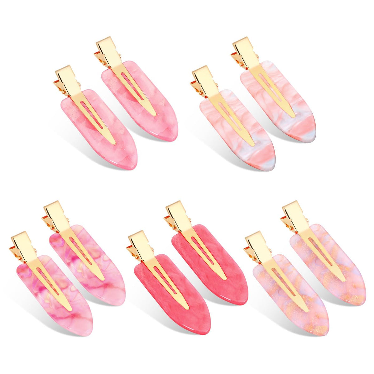 KesaPlan 9PCS No Bend Checkerboard Creaseless Hair Clips for Makeup Women