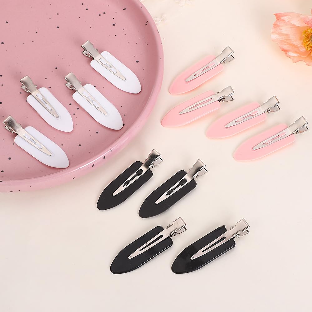 60 Pcs No Bend Hair Clips,Black, White, Pink