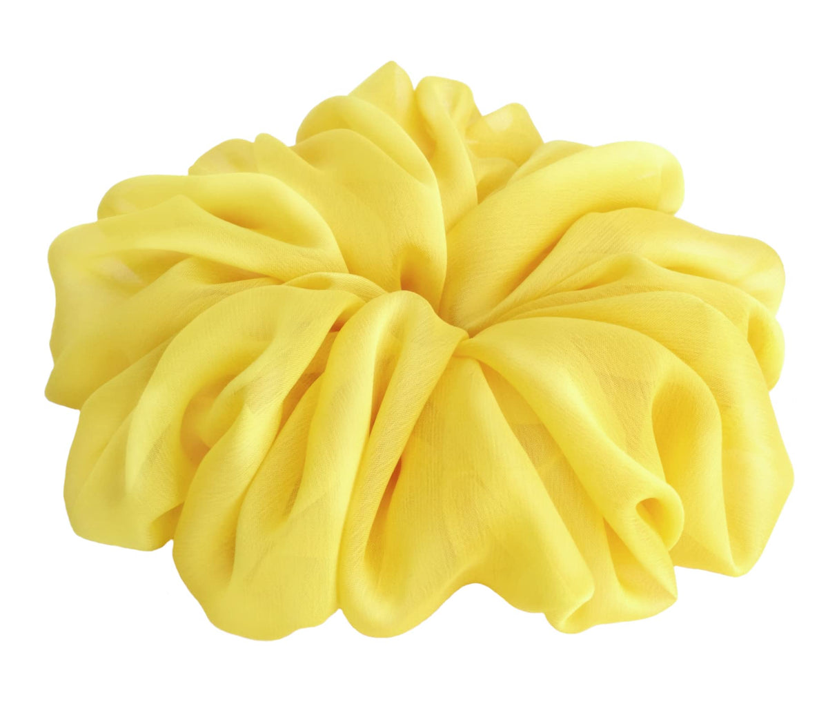 38 Colors Available, Soft Sheer Chiffon Big Hair Scrunchies (Black)