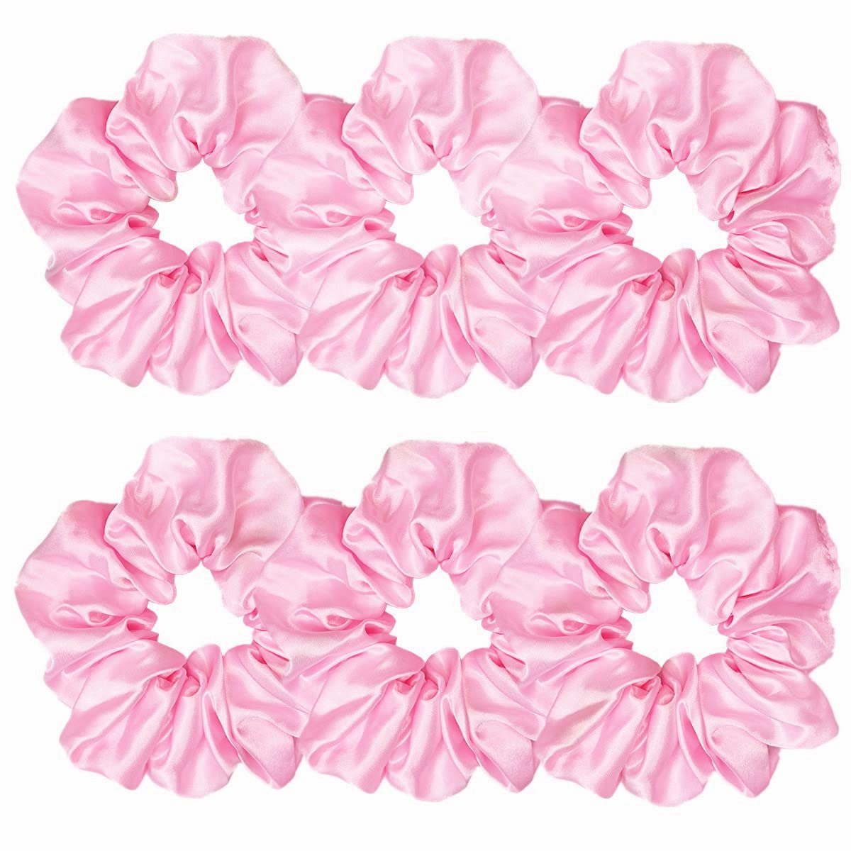 Sufermoe 6 Pcs Satin Silk Hair Scrunchies, 4.5 Inch, Dark Brown, Hair Accessories for Women and Girls