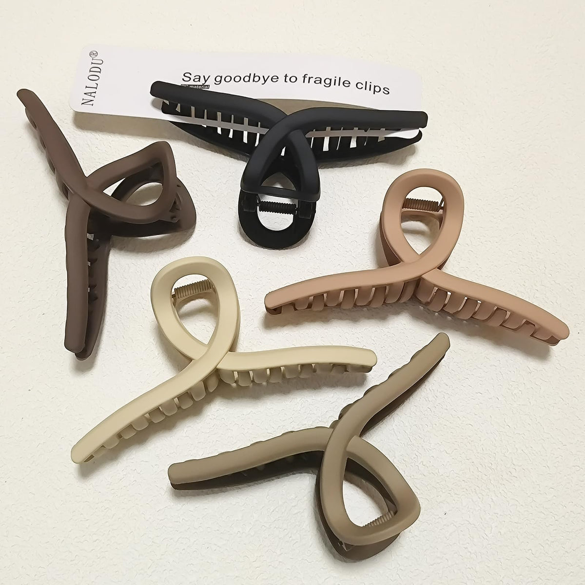 4.3 Inch Hair Claw Clips Large No Slip Big Matte Jaw Butterfly Clip for Thin Fine Thick Hair Women, 4 Pack