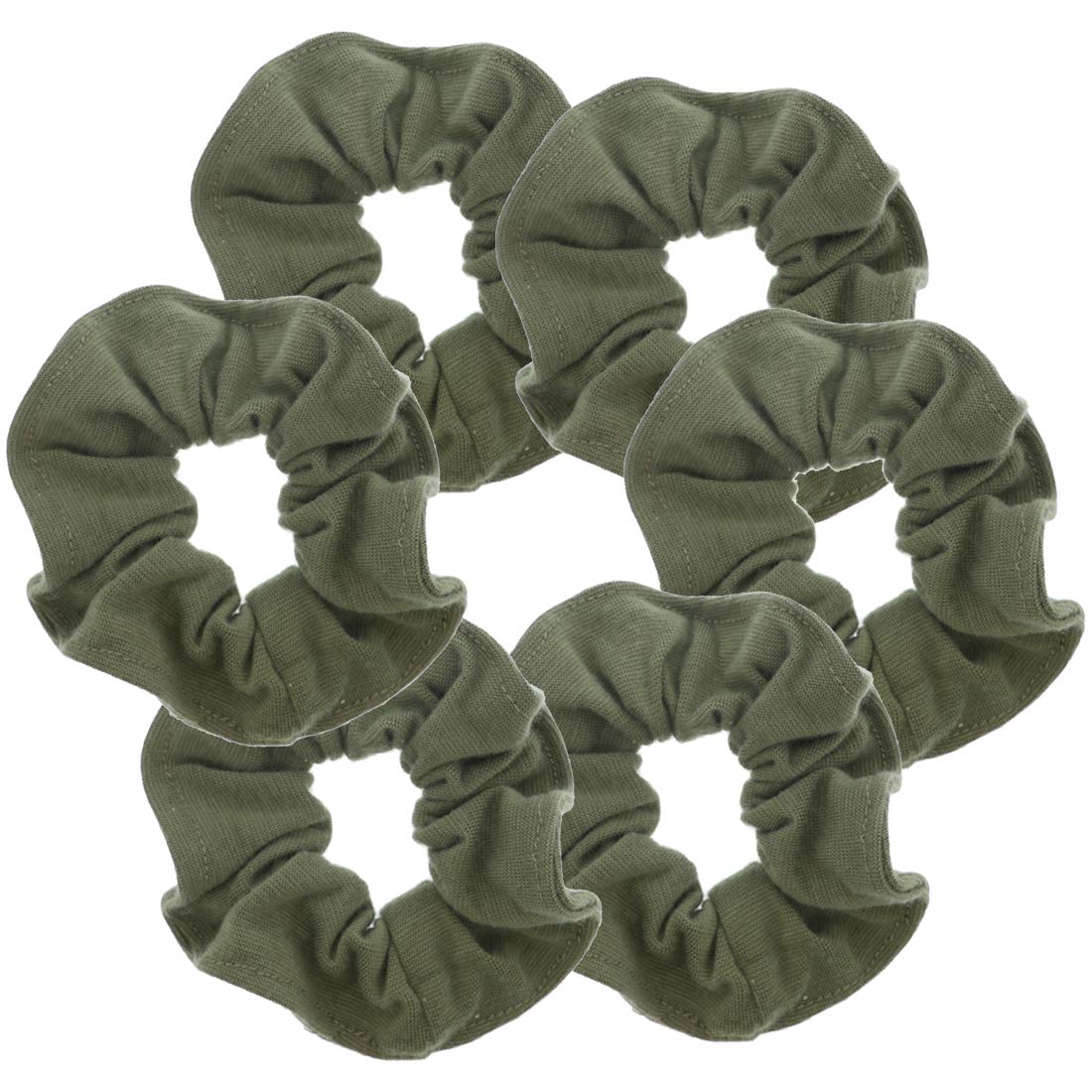 Motique Accessories Large Scrunchies for Women, Pack of 6, Black