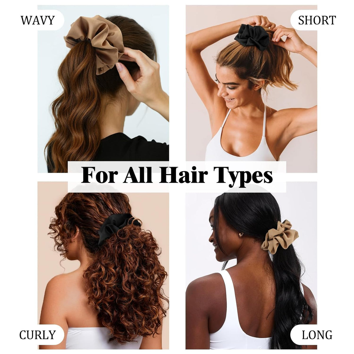 100% Mulberry Silk Scrunchies for Women, Oversized XL Hair Tie for Sleeping, Gentle No Damage Hair Accessory for All Hair Types, Soft Pure Silk Ponytail Holder