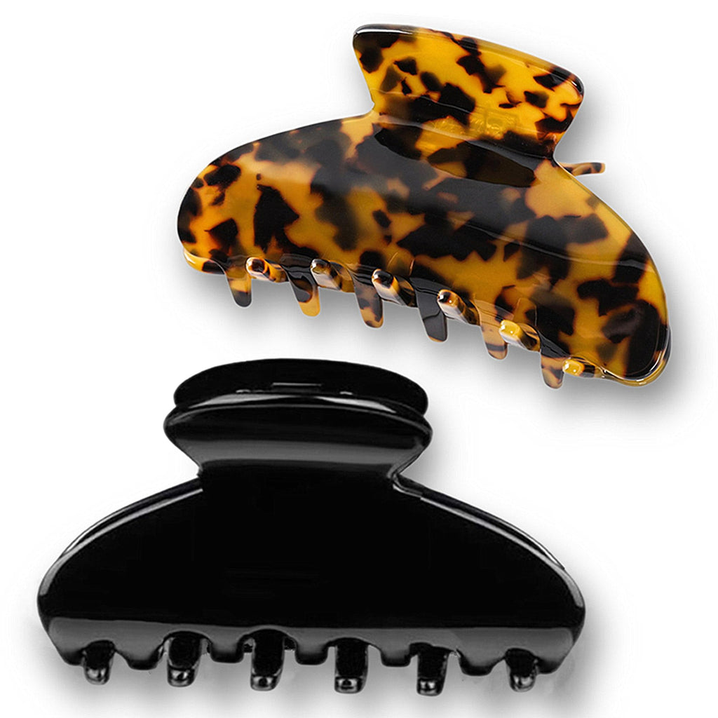 2 Pack Big Hair Claw Clips Tortoise Shell Nonslip Large Claw Clip For Women Celluloid Leopard Print Jaw Clips For Thick Hair