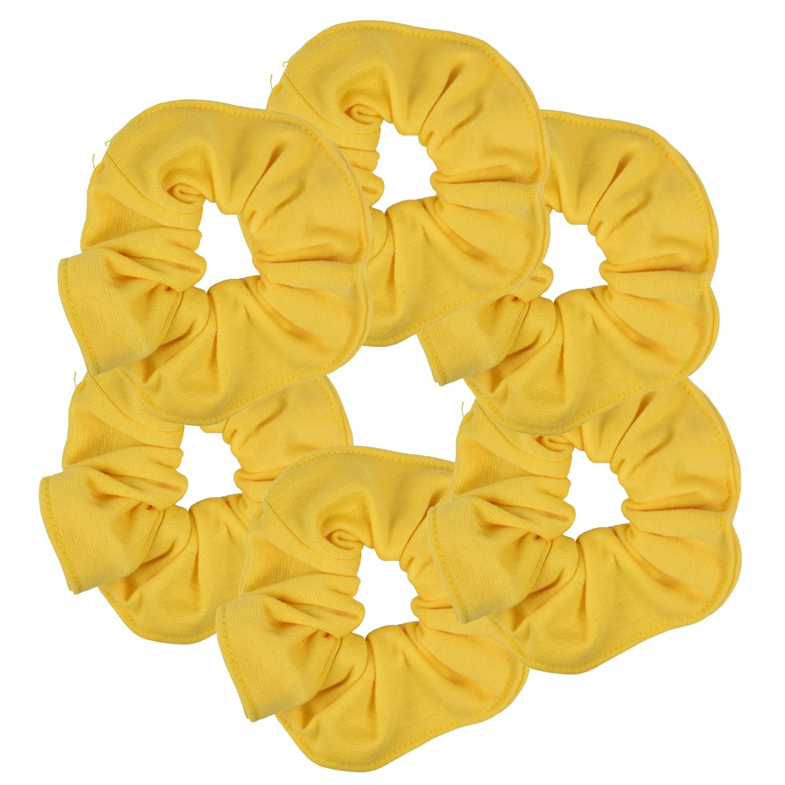 Motique Accessories Large Scrunchies for Women, Pack of 6, Black