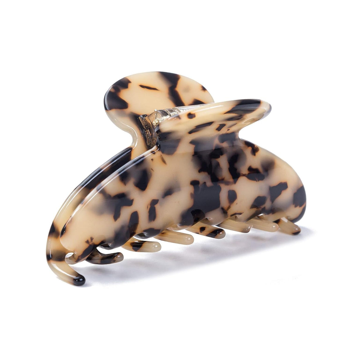Large Size 3.5" Handmade Celluloid French Design Barrettes Tortoise Shell Claw Fashion Accessories Hair Clip for Women (B)