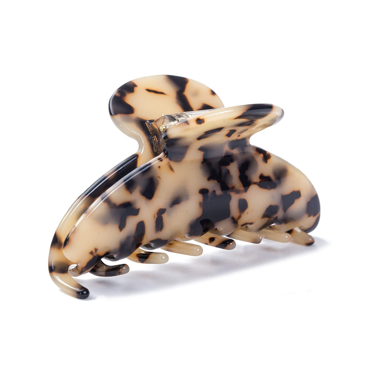 Large Size 3.5" Handmade Celluloid French Design Barrettes Tortoise Shell Claw Fashion Accessories Hair Clip for Women (B)