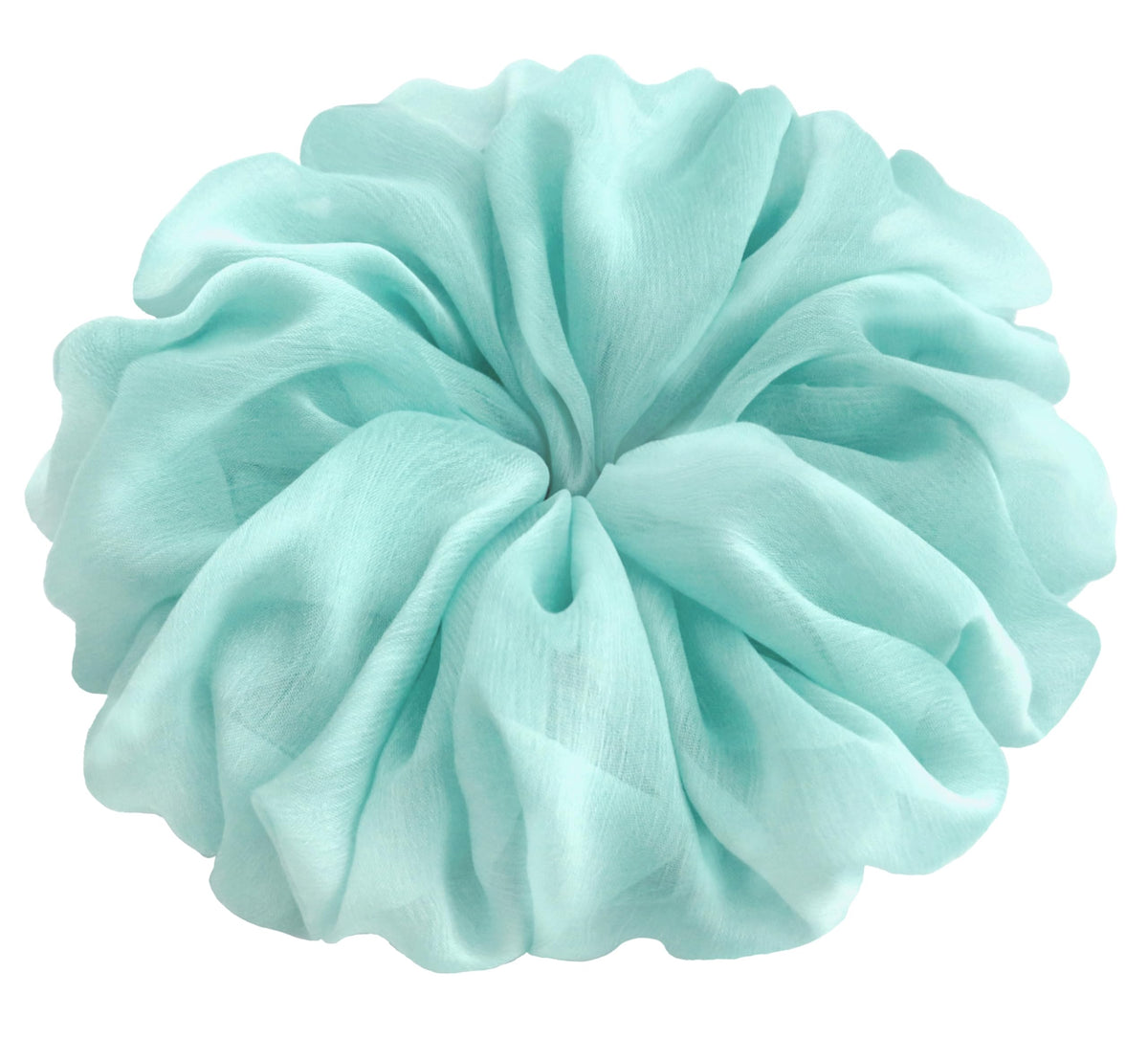 38 Colors Available, Soft Sheer Chiffon Big Hair Scrunchies (Black)