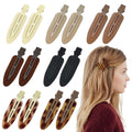 14 Pcs Creaseless No Crease No Bend Flat Hair Clips Non Slip Makeup Clips For Women Ladies Duckbill Hair Accessories for Salon Hairstyle Matte Black Brown Beige Leopard