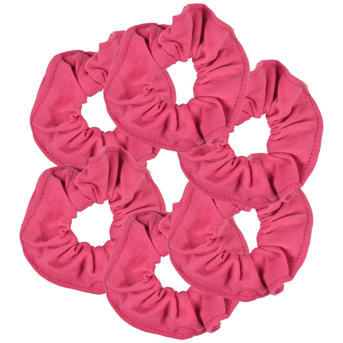 Motique Accessories Large Scrunchies for Women, Pack of 6, Black