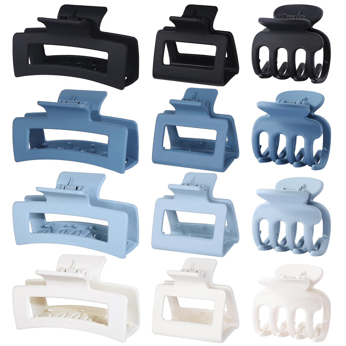 SMKSL 12 Pcs Hair Claw Clips for Women & Girls 3 Styles Hair Accessories