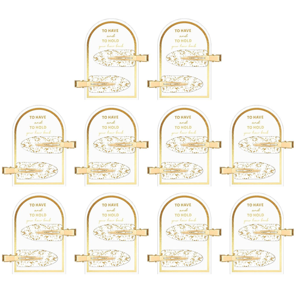 Psyqtsuary 20 Pcs No Crease Hair Clips - Gold, Modern, Glitter, Formal, Unisex - 20 Count (Pack of 20) - Wedding, Birthday, Christmas - Plastic, Rectangular, Normal Hair Type