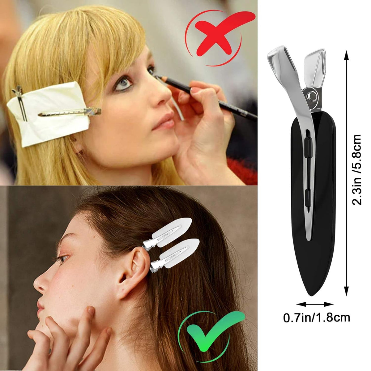 Hair Clip, 12 Pcs No Crease Hair Clips for Styling and Makeup