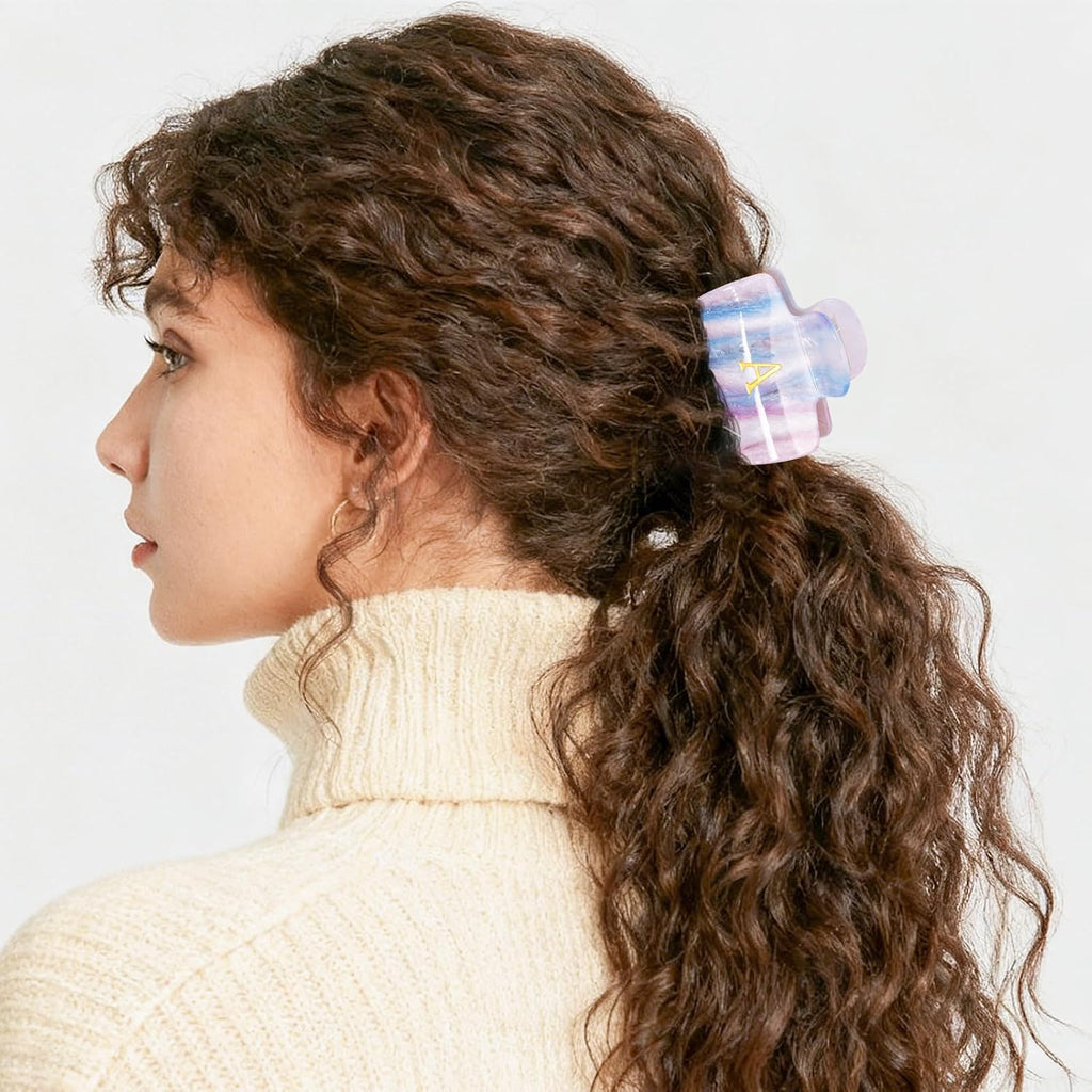 Gifts for Women Teen Girls,Small Initial Hair Clips - Lavender,A