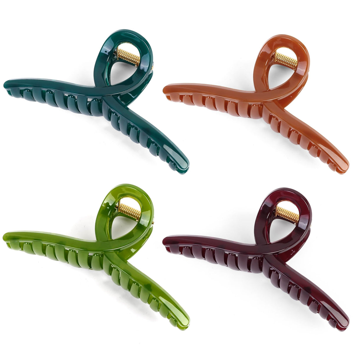 Big Hair Claw Clips - Butterfly Hair Accessories for Women and Girls with Long, Thick Hair - Large 5.1 Jelly Clips, 4 Pcs, Mother's Day Gifts