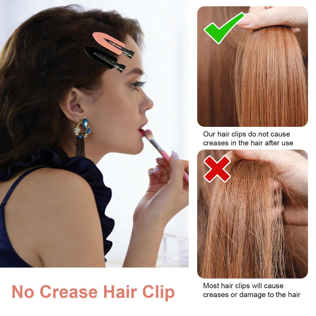 4 Pcs No Bend Creaseles Hair Clips, Flat Hair Clips for Women Hairstyle Bangs Finger Waves Makeup (White)