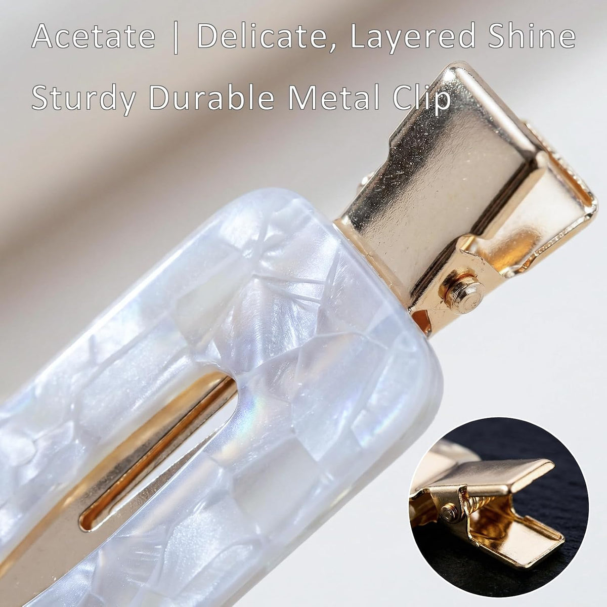 12Pcs No Crease Creaseless Hair Clips No Bend Flat Clips for Styling Non Slip Makeup Hair Accessories for Women (White Gold)