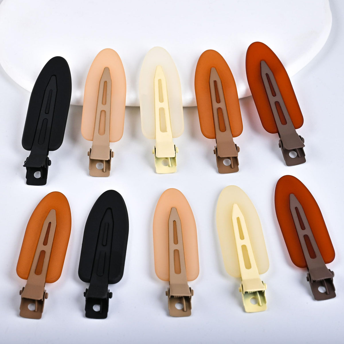 No Crease No Bend Hair Clips for Styling, Creaseless Flat Makeup Hair Clips, Non Slip Hair Accessories for Women, Gold Fleck Design, 10 Pcs