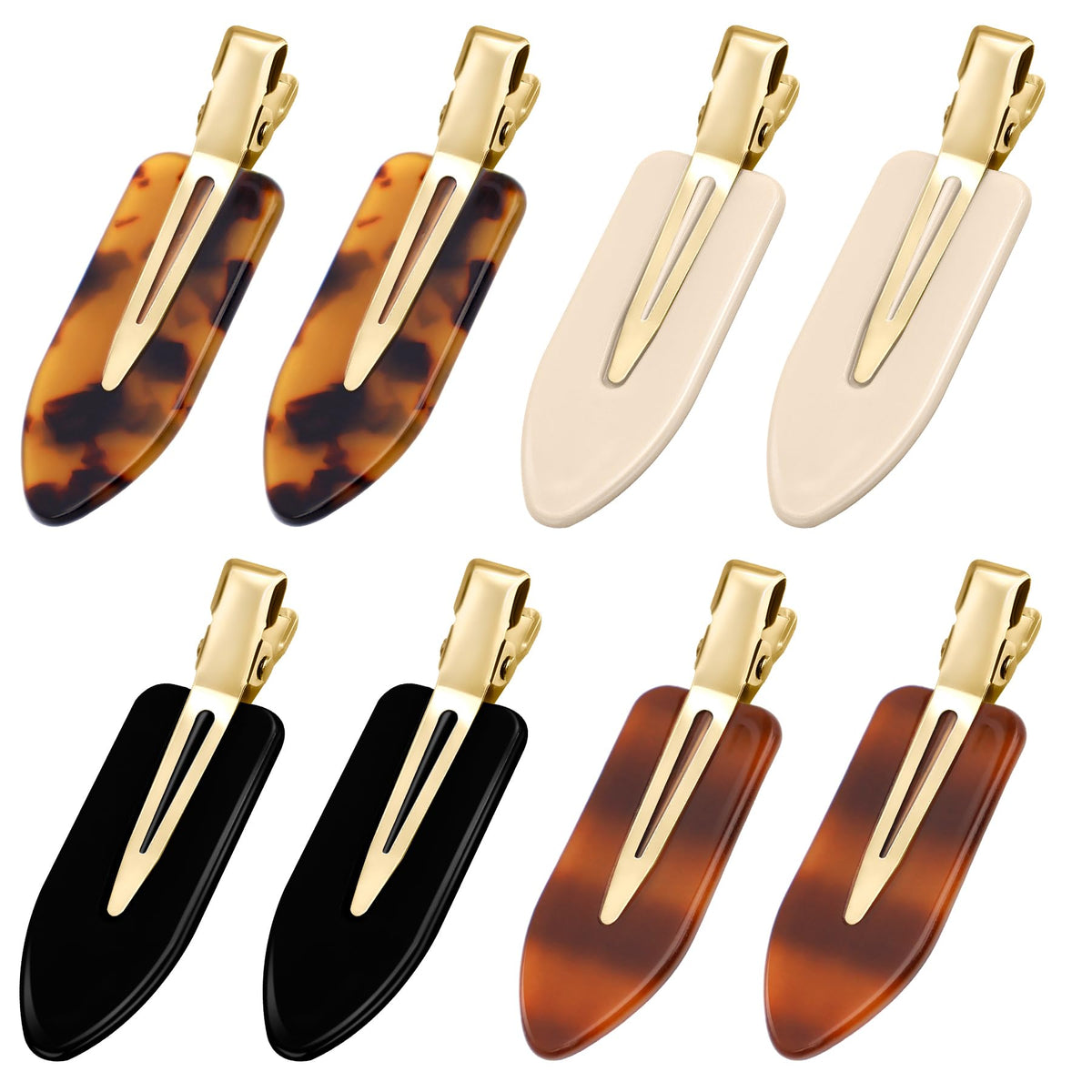 YIERSO 8 Pcs No Bend Hair Clips No Crease Makeup Duckbill Clip for Women