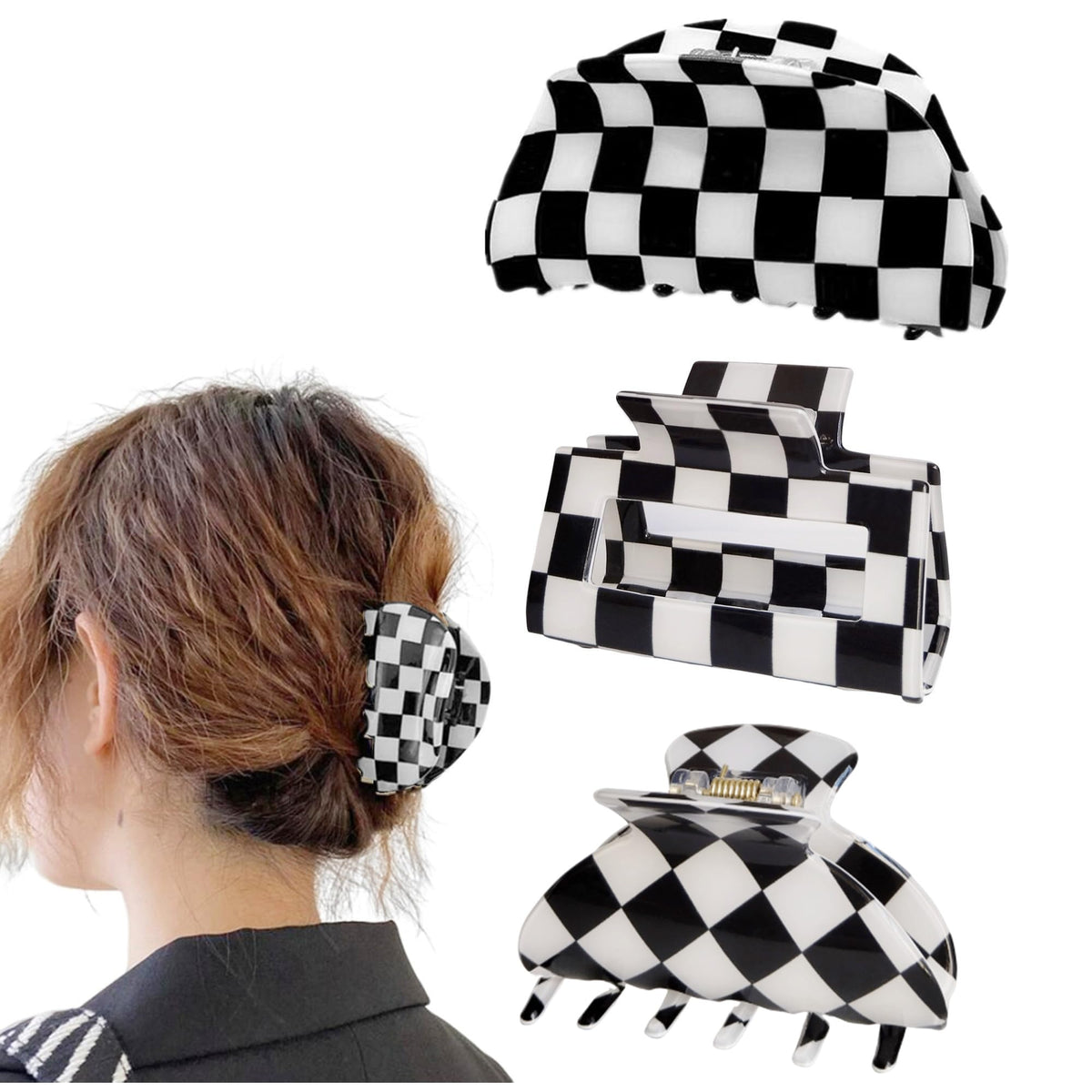 Medium Claw Hair Clips for Women Girls Tortoise Hair Jaw Clips Celluloid Hair Claw Clamps Leopard Print Hair Clasp 3 Pack