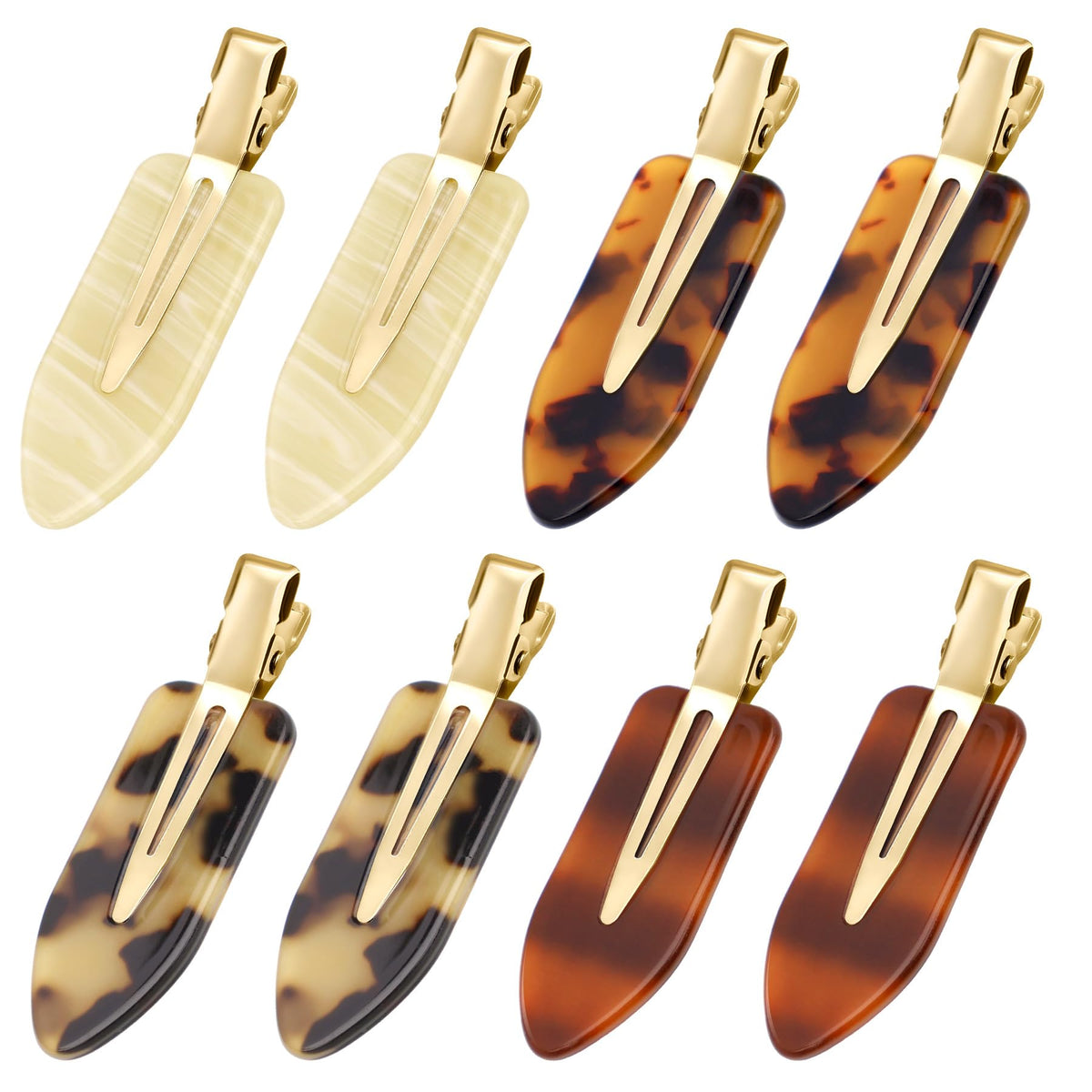 YIERSO 8 Pcs No Bend Hair Clips No Crease Makeup Duckbill Clip for Women