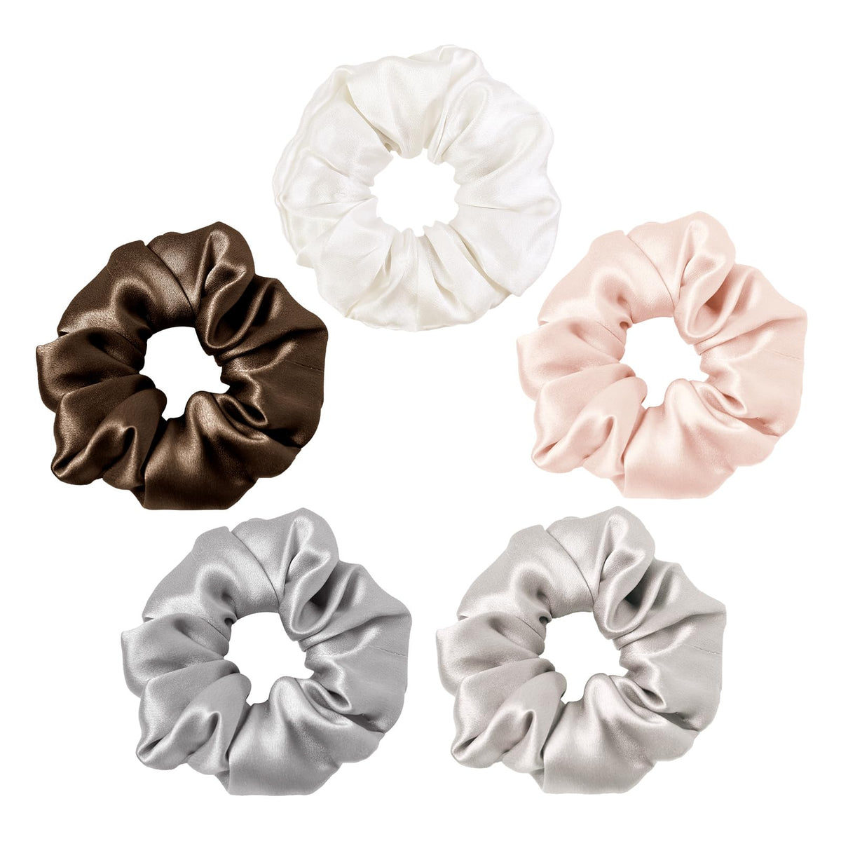 LilySilk Hair Tie, 100% Mulberry Silk Hair Scrunchies for Frizz & Breakage Prevention, Elastic Silk Ponytail Holders, 1Pc, Ivory