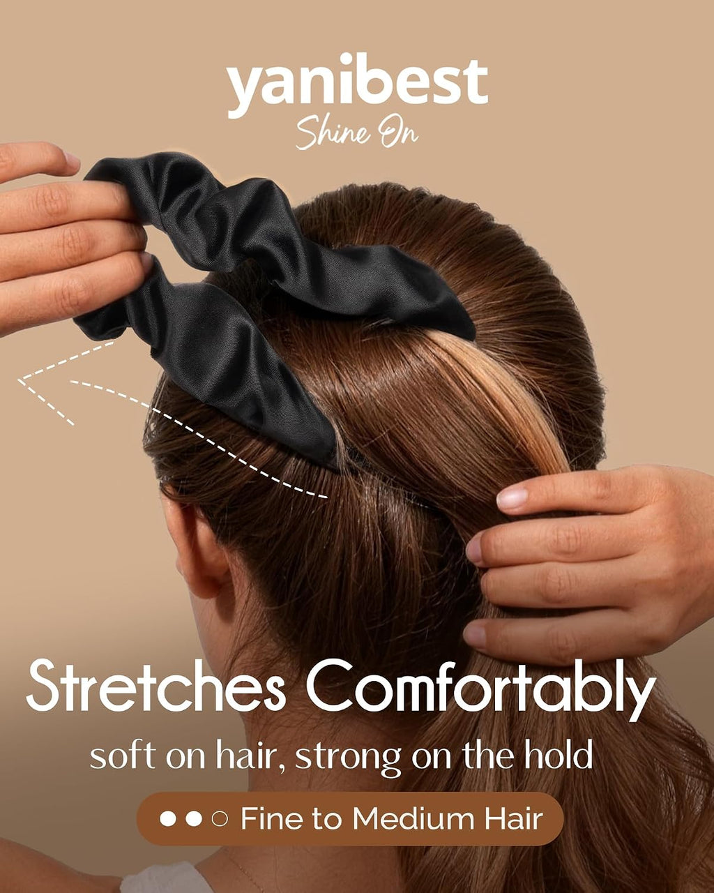 Yanibest 8 Pcs Satin Scrunchies - Silk Feeling Scrunchies Ponytail Holders