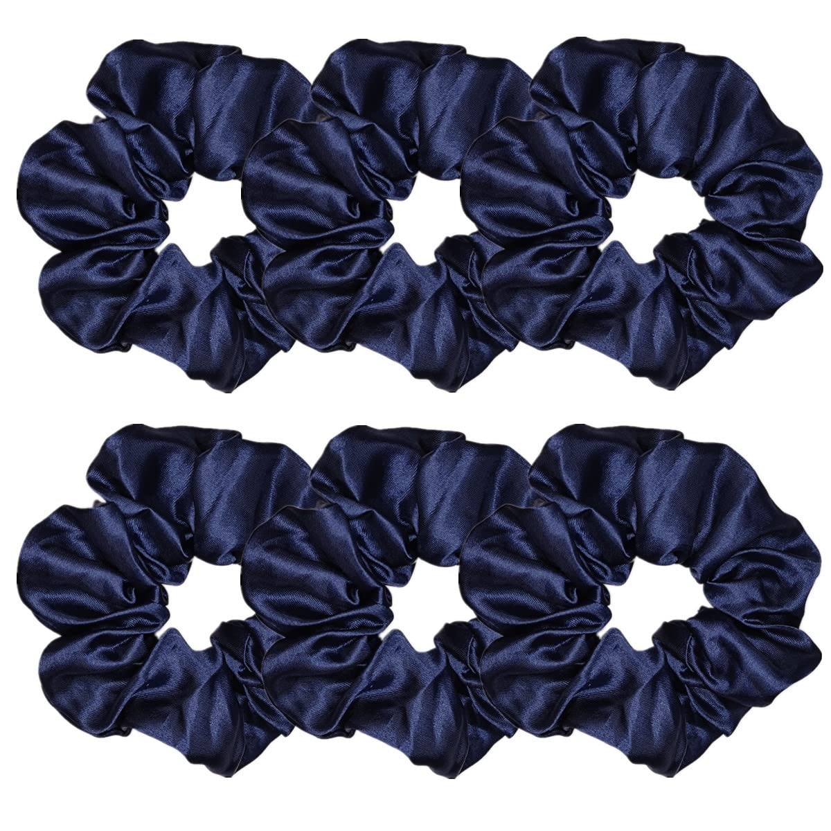 Sufermoe 6 Pcs Satin Silk Hair Scrunchies, 4.5 Inch, Dark Brown, Hair Accessories for Women and Girls