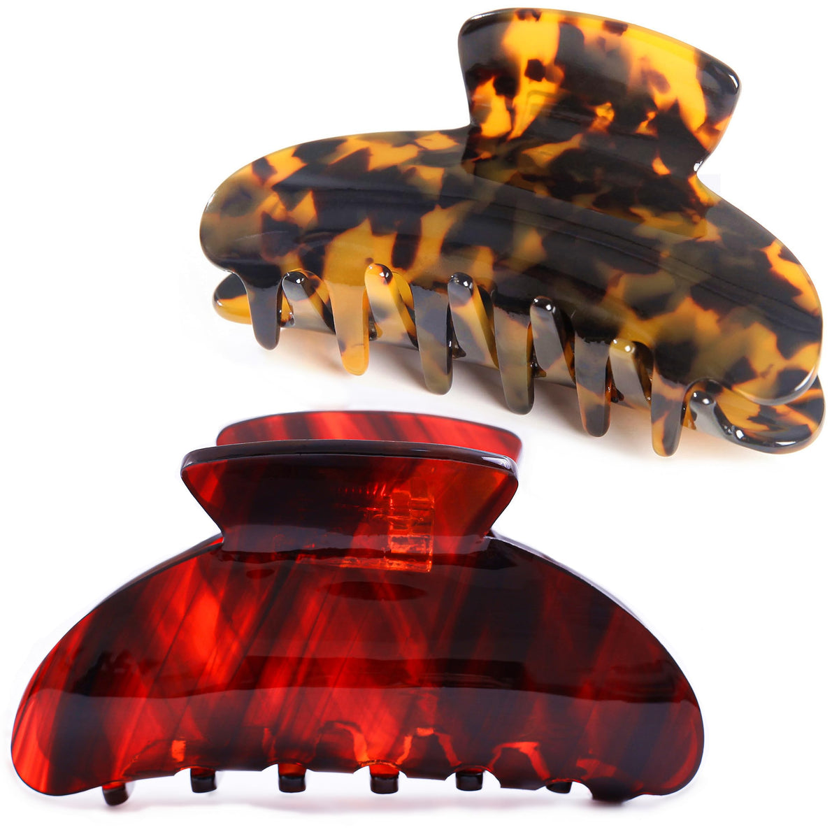 2 Pack Big Hair Claw Clips Tortoise Shell Nonslip Large Claw Clip For Women Celluloid Leopard Print Jaw Clips For Thick Hair