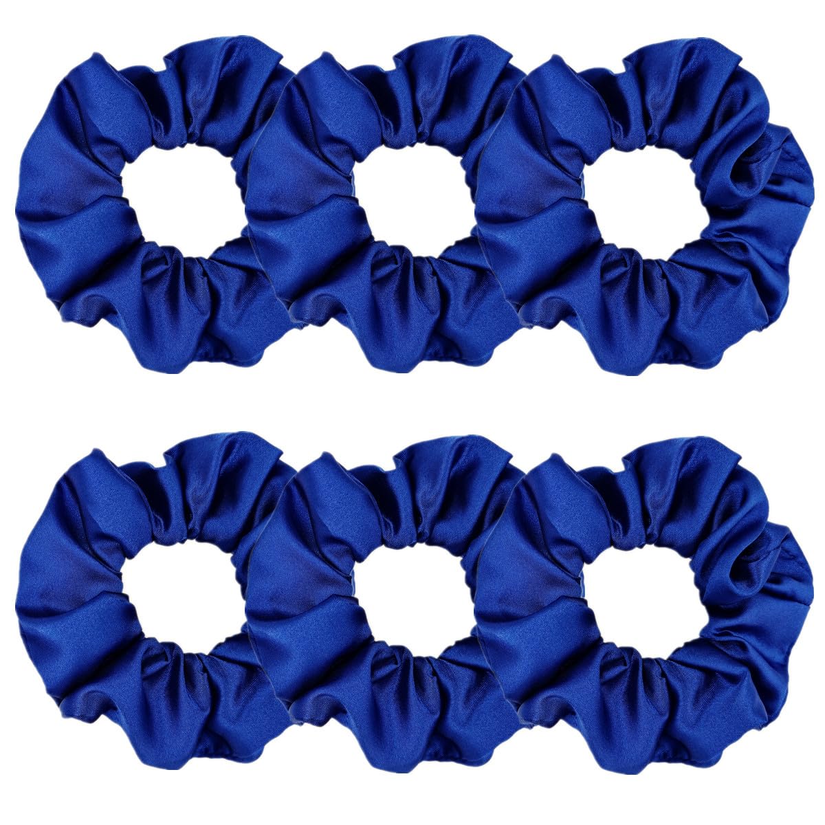Sufermoe 6 Pcs Satin Silk Hair Scrunchies, 6 Classic Colors, Soft Hair Ties, Fashion Hair Bands, Hair Bow Ropes, Hair Elastic Ponytail Holders for Women and Girls, 4.5 Inch