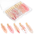10 Pcs No Crease Hair Clips, No Bend Hair Clips Glitter Pink Bangs Clip Bridesmaid Barrettes for Makeup Creaseless Barrettes Bridesmaid Gifts HairSetting Clip