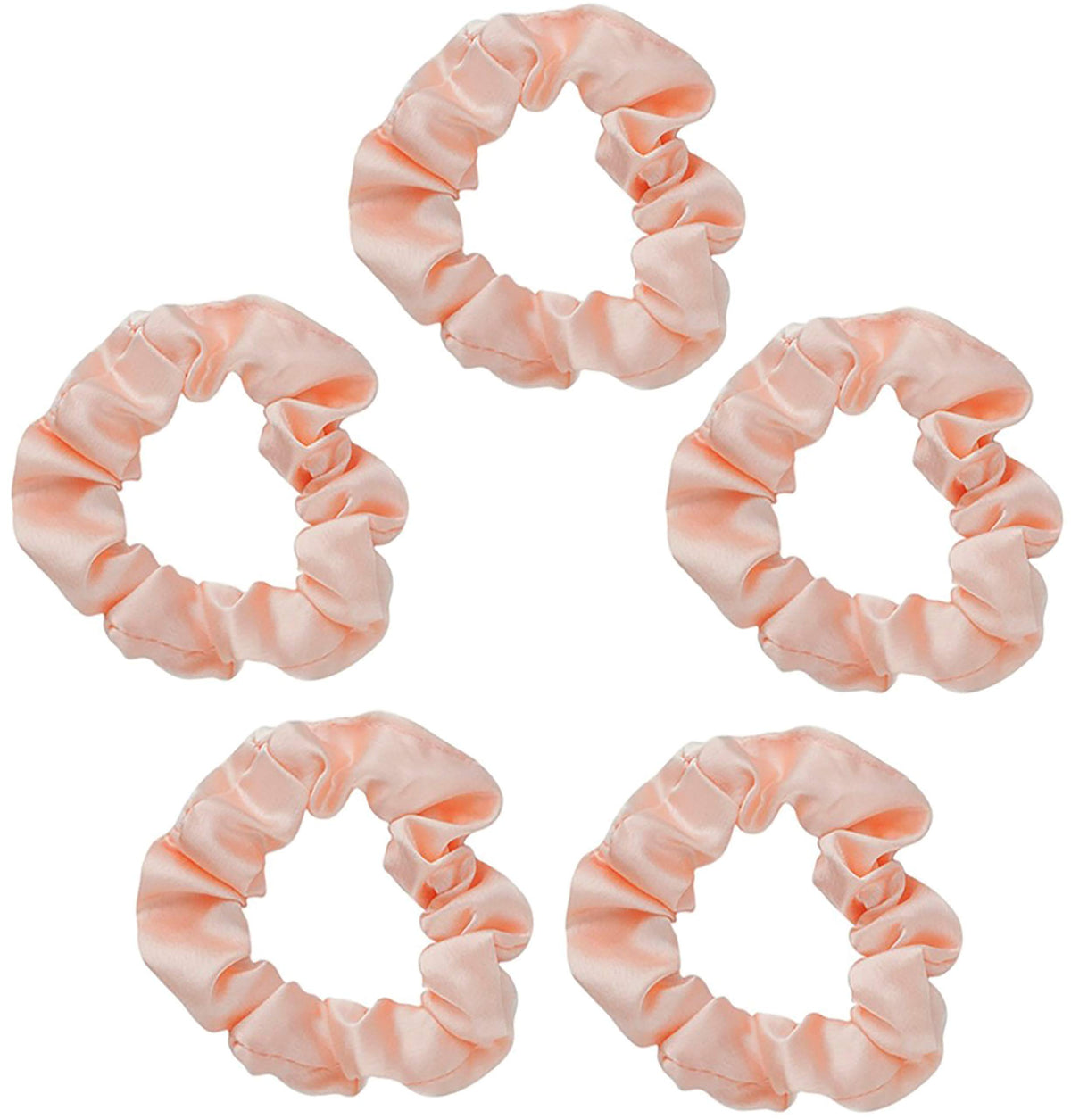 Kitsch Satin Scrunchies for Women | For All Hair Types - Black, 5pcs