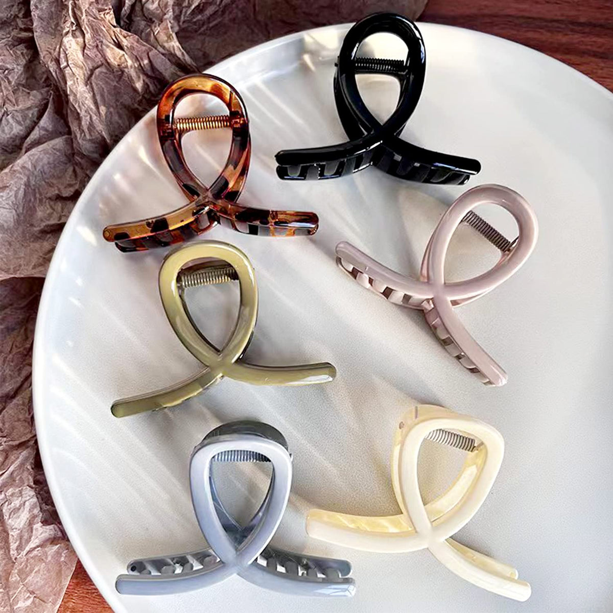 Big Hair Claw Clips - Butterfly Hair Accessories for Women and Girls with Long, Thick Hair - Large 5.1 Jelly Clips, 4 Pcs, Mother's Day Gifts