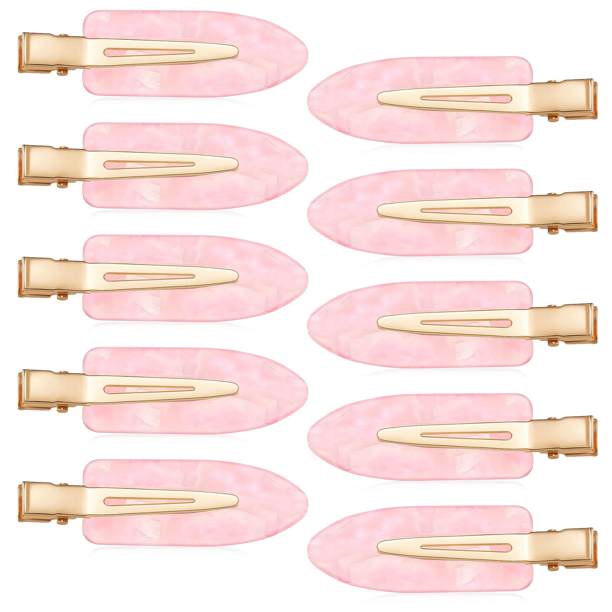 10 Pcs No Crease Hair Pins Flat Hair Makeup Clips Cute No Bend Accessories Small Duck Barrettes for Women Teen Girls Thin Fine Curly Styling Sectioning (White)