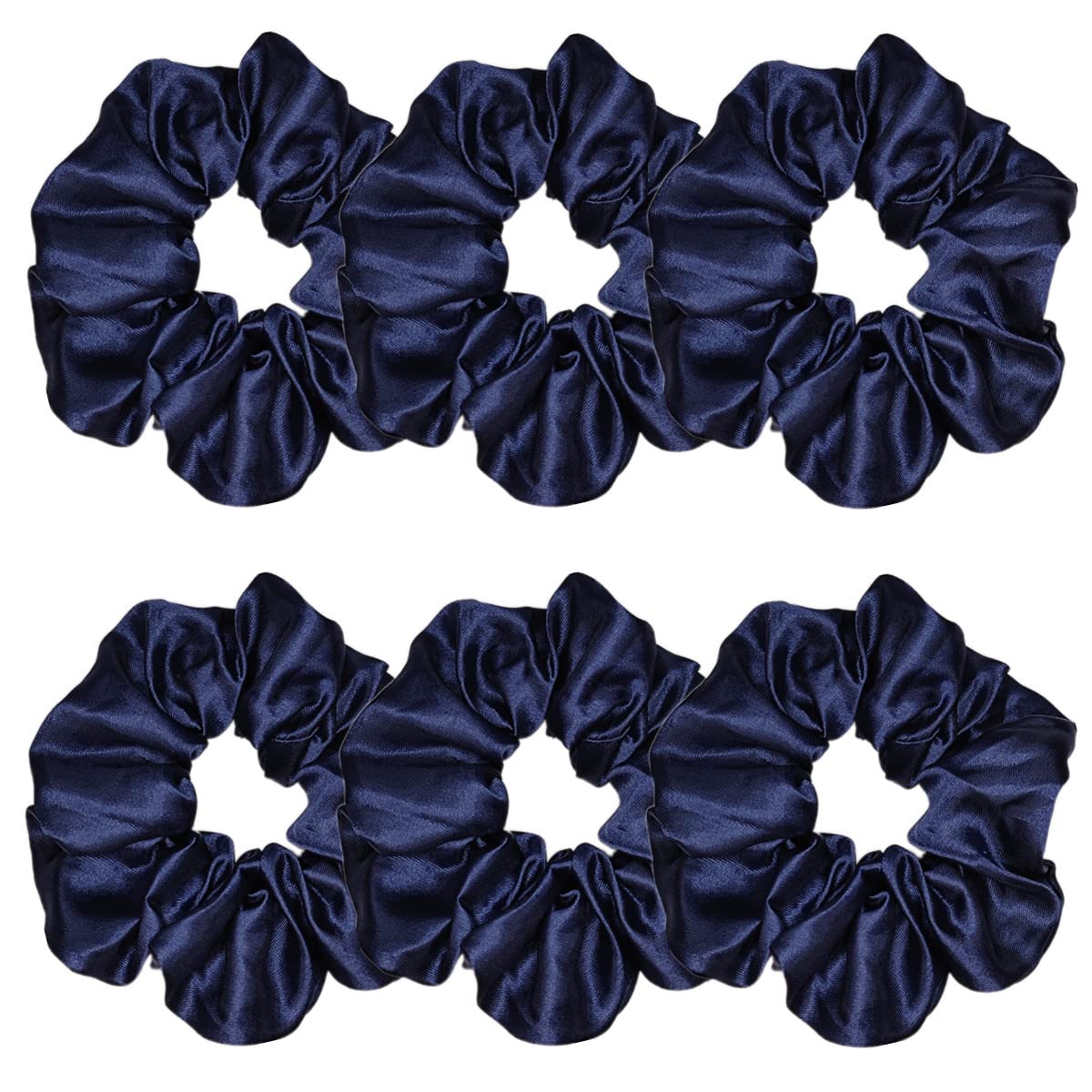 Sufermoe 6 Pcs Satin Silk Hair Scrunchies, 6 Classic Colors, Soft Hair Ties, Fashion Hair Bands, Hair Bow Ropes, Hair Elastic Ponytail Holders for Women and Girls, 4.5 Inch