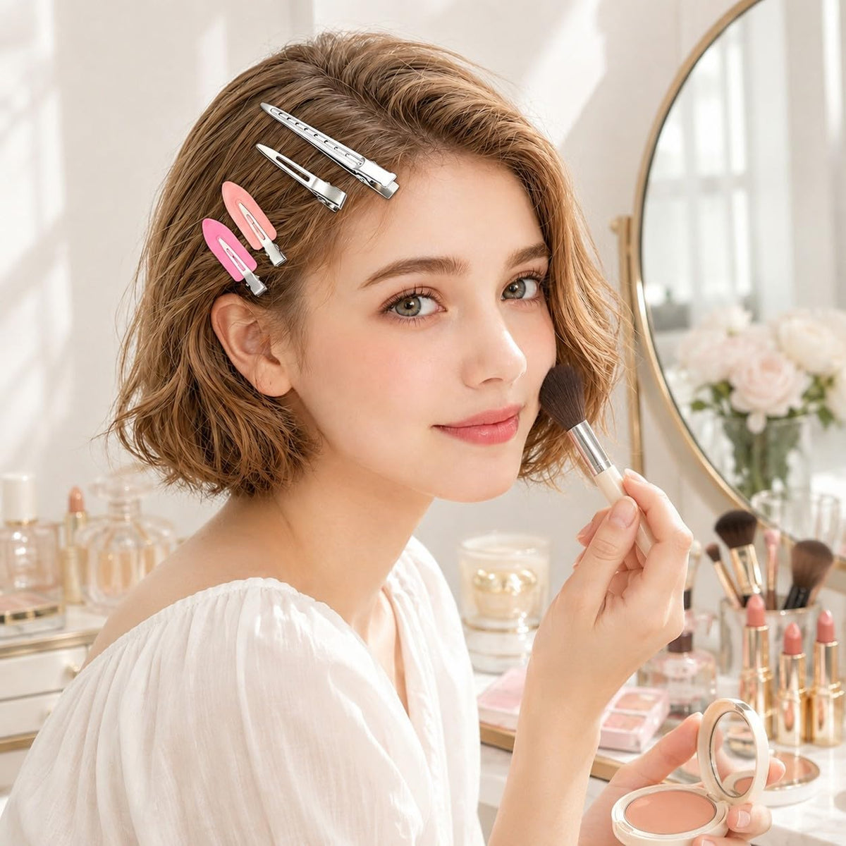 50PCS Metal Duckbill Hair Clips, Pin Curl Clips & Creaseless Hair Clips