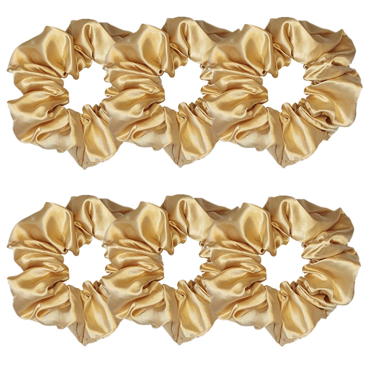 Sufermoe 6 Pcs Satin Silk Hair Scrunchies, 4.5 Inch, Dark Brown, Hair Accessories for Women and Girls