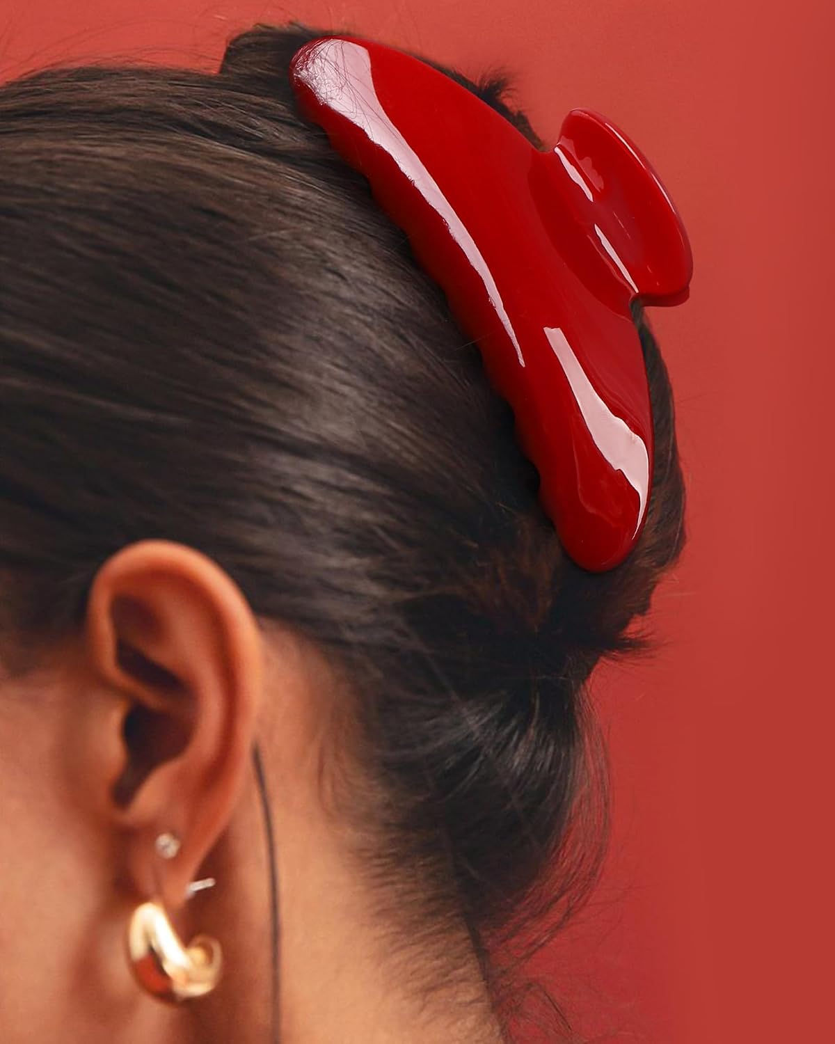Large Red Claw Clip Acetate Claw Clips for Women Thick Hair