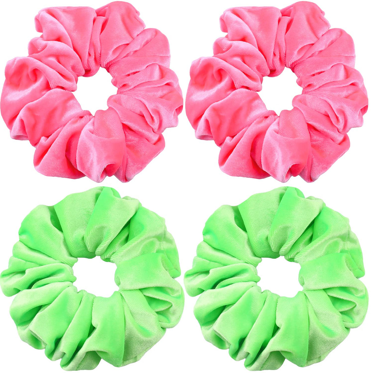 IVARYSS Extra Large Scrunchies for Women's Thick Hair, Premium Velvet Soft Jumbo Scrunchy, XL 6 inch Big Elastic Band Hair Accessories, 4 Pack, Neutral