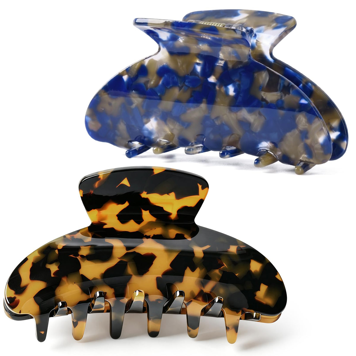 2PCS Hair Claw Banana Clips tortoise Barrettes Celluloid French Design Barrettes celluloid Leopard print Large Fashion Accessories for Women Girls