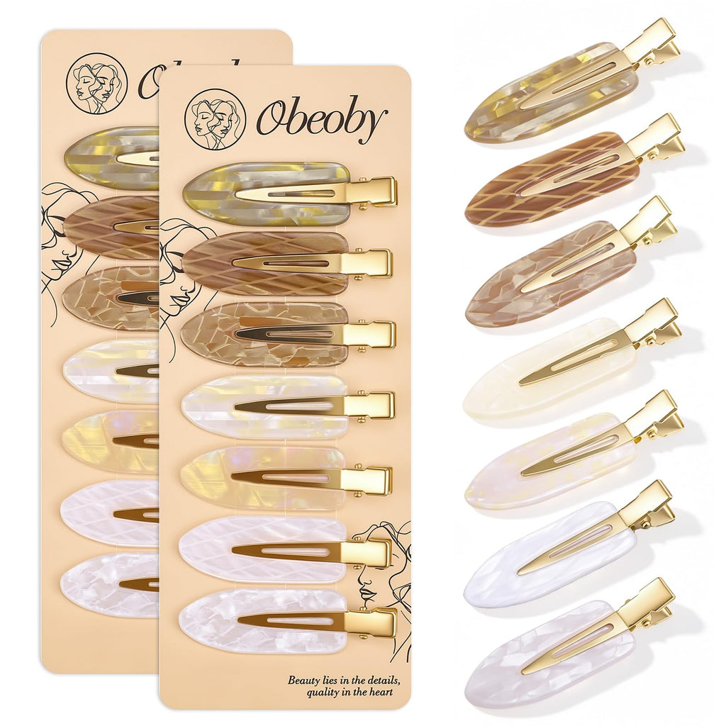 obeoby 14 Pcs No Crease Hair Clips For Women Girls Makeup Styling, 2.36 In