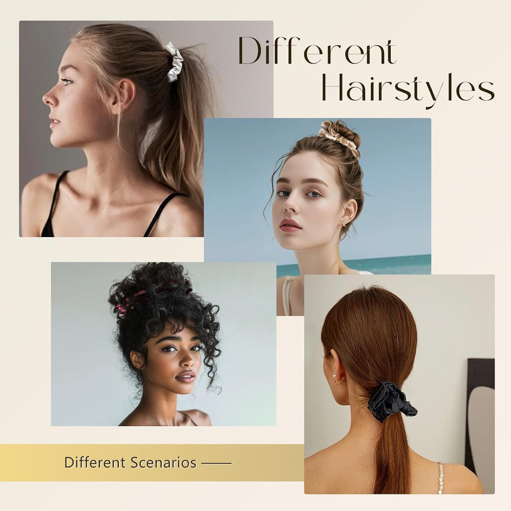 ZIMASILK 100% Pure Mulberry Silk Hair Scrunchies for Women