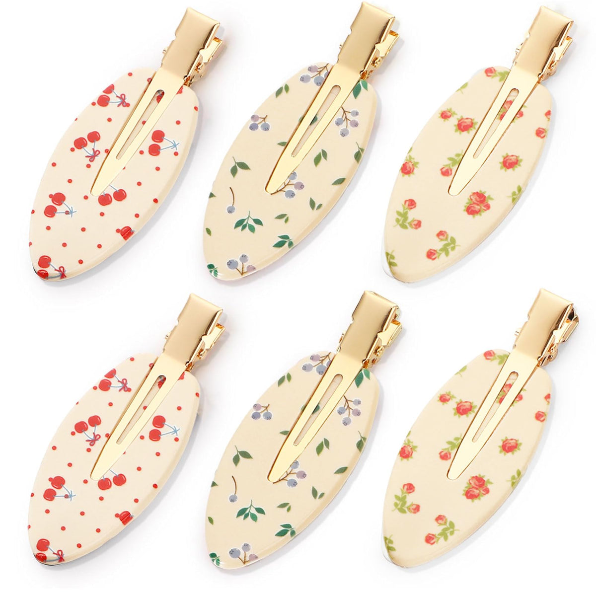 6 Pack Creaseless Hair Clips for Women - No Bend No Crease Hair Clips for Styling, Makeup, Washing Face, Bangs | Classic Polka Dot Flat No Dent Alligator Clips for Salon & Home (Black & White)