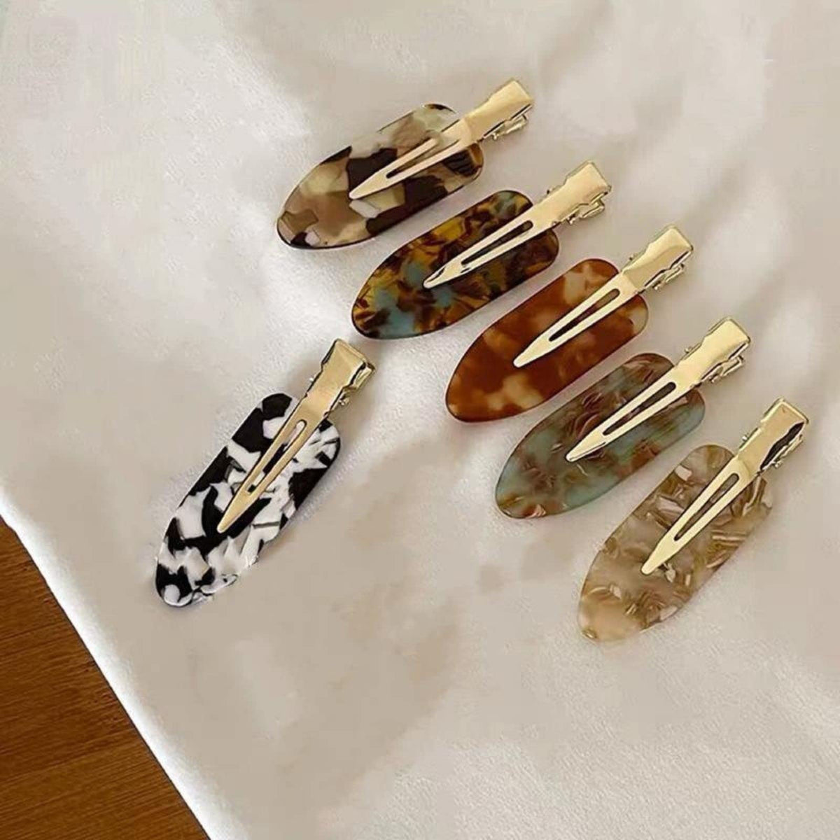 Large No Crease Hair Clips No bend Hair Clips for Women Acrylic Resin Flat Clip Flat Bangs Waves Duck Bill Clips No Hair Barrettes for Women Girls