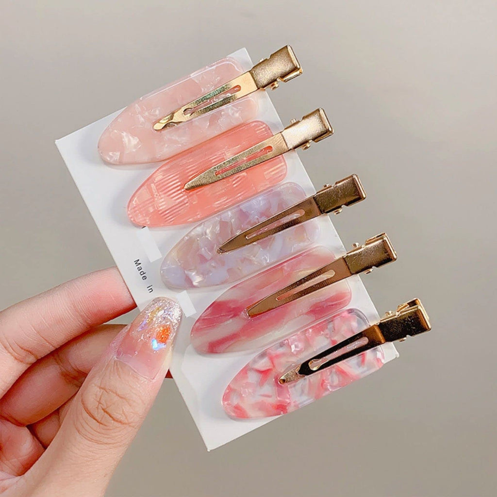 Large No Crease Hair Clips No bend Hair Clips for Women Acrylic Resin Flat Clip Flat Bangs Waves Duck Bill Clips No Hair Barrettes for Women Girls