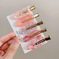 Large No Crease Hair Clips No bend Hair Clips for Women Acrylic Resin Flat Clip Flat Bangs Waves Duck Bill Clips No Hair Barrettes for Women Girls