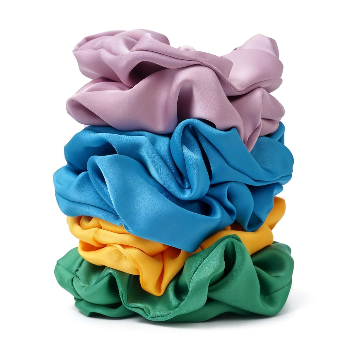 Satin Scrunchies for Women – 8PCS Black Silk Hair Ties – No Crease, Frizz-Free, Gentle Elastic Hair Bands for Thick & Thin Hair, Soft & Stylish Hair Accessories Gifts