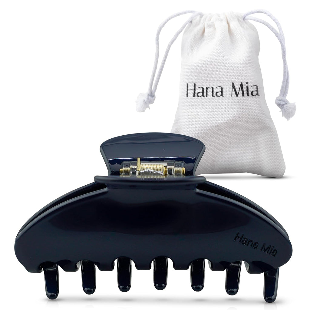 Luxury Navy Claw Clip for Women | Our Large 4 Inch Hair Clip Creates Beautiful Half Ups, Secure Updos & Chic Every Day Styles | Premium Acetate Claw with Secure Hold & Snag Free Teeth for Easy Styling