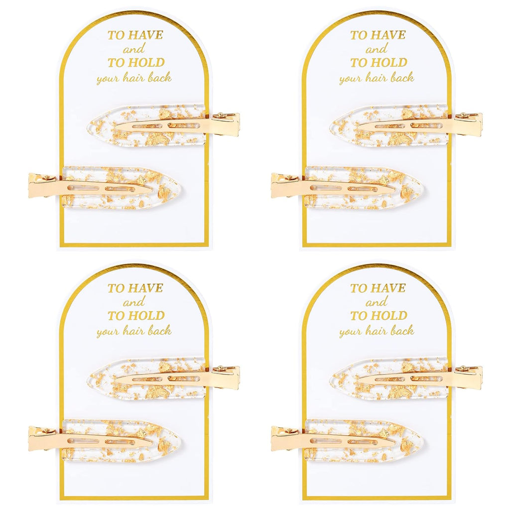 8PCS No Bend Hair Clips Bridesmaid No Crease Hair Clips Gold Glitter Makeup Creaseless HairClips Styling Hair accessories for Bride Women Girls