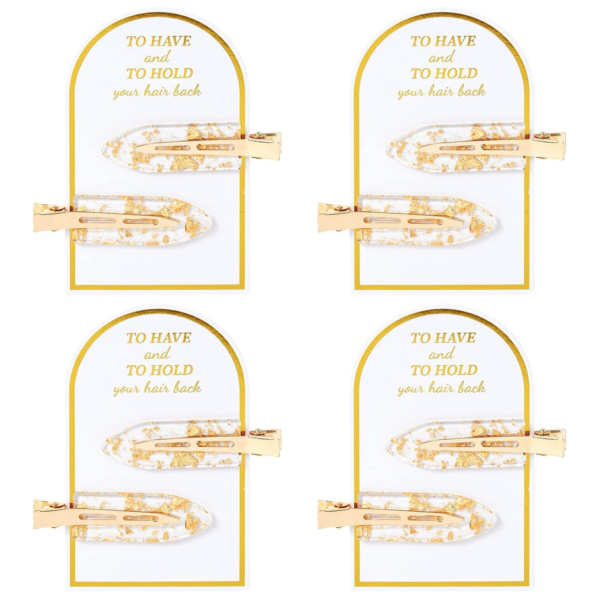 8PCS No Bend Hair Clips Bridesmaid No Crease Hair Clips Gold Glitter Makeup Creaseless HairClips Styling Hair accessories for Bride Women Girls
